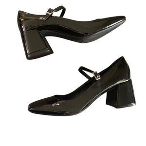 Marc Fisher Palie Black Patent Square Toe Mary Jane 8.5